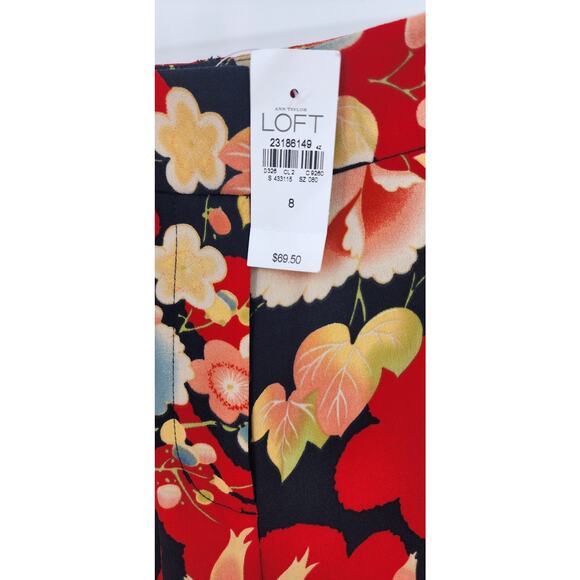 New NWT Ann Taylor Loft Floral Wide Leg Casual Office Pants Size 8 - Picture 8 of 8